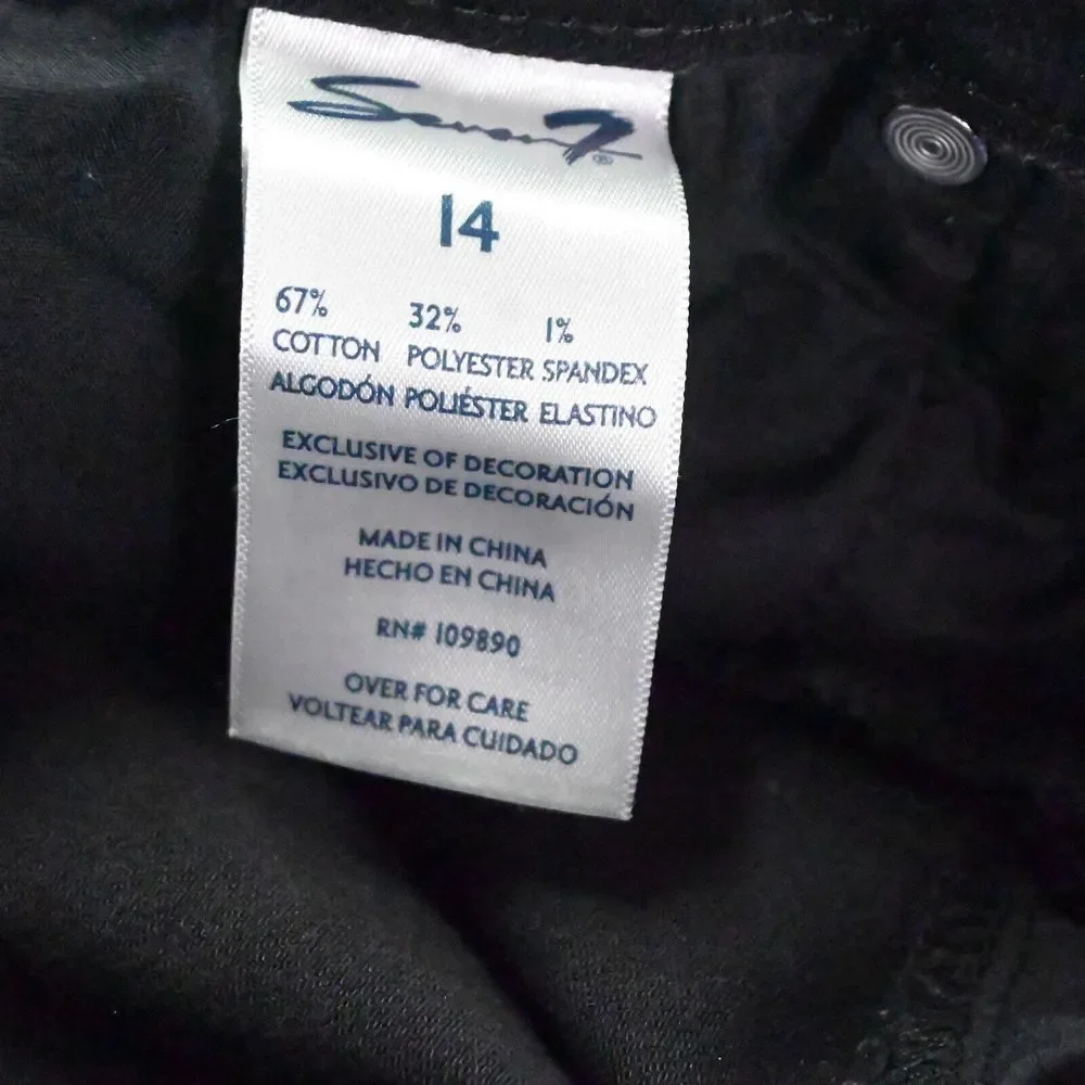 Seven7 14 Tower Straight Crop Raw Hem Black Stretch Denim Womens Jeans_7